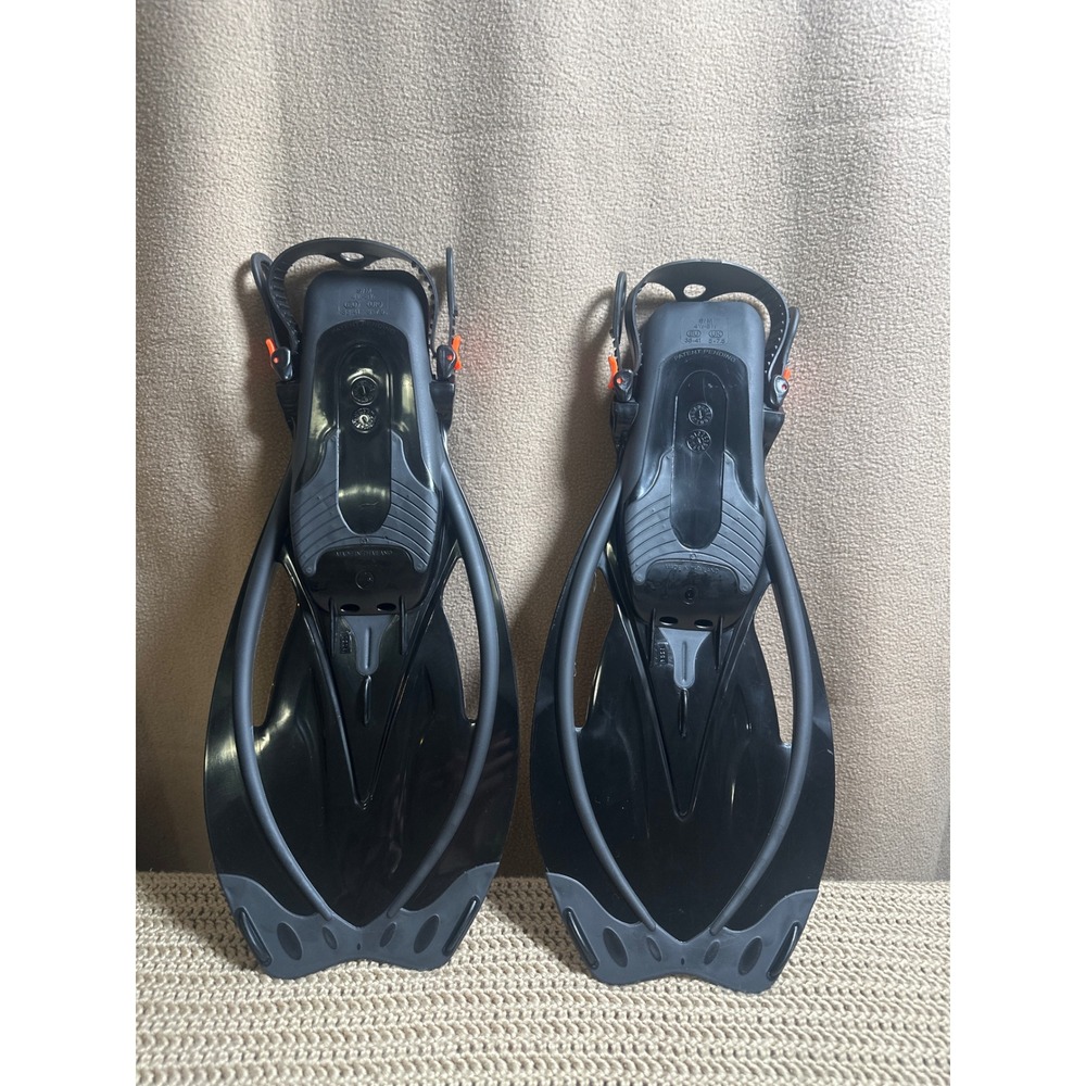 Aqua Lung Sport Snorkeling Fins Black Grey S/M 4.5-8.5 Adjustable Open Heel - Picture 2 of 5